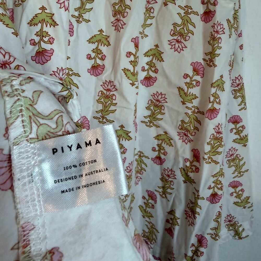 Piyama Lotus Flower Cotton Nicolette Sleepwear Pajama Shirt Women's Size Large - Picture 6 of 6